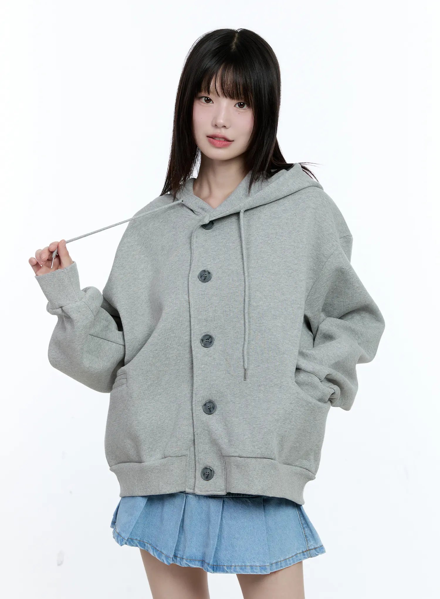 Oversized Buttoned Hoodie CG511