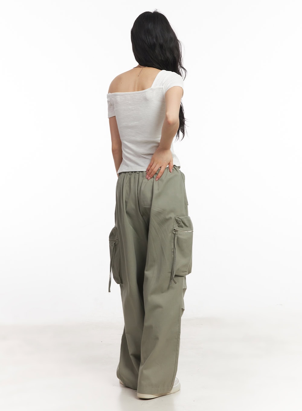 Cotton One-Shoulder Crop Top CA504