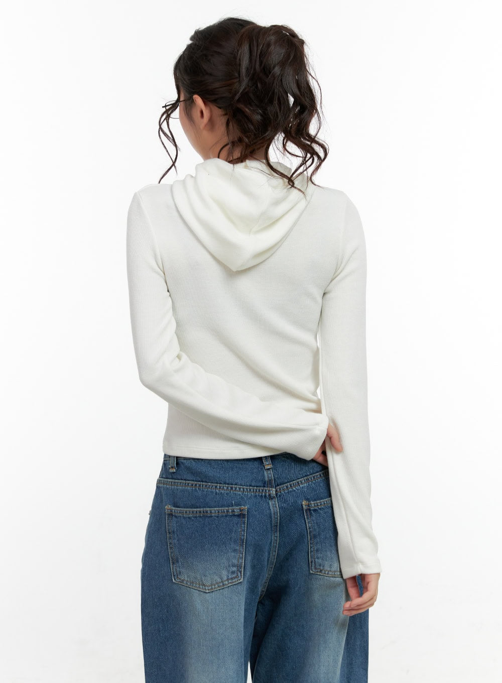 Slim Fit Graphic Hooded Long Sleeve Top CN401