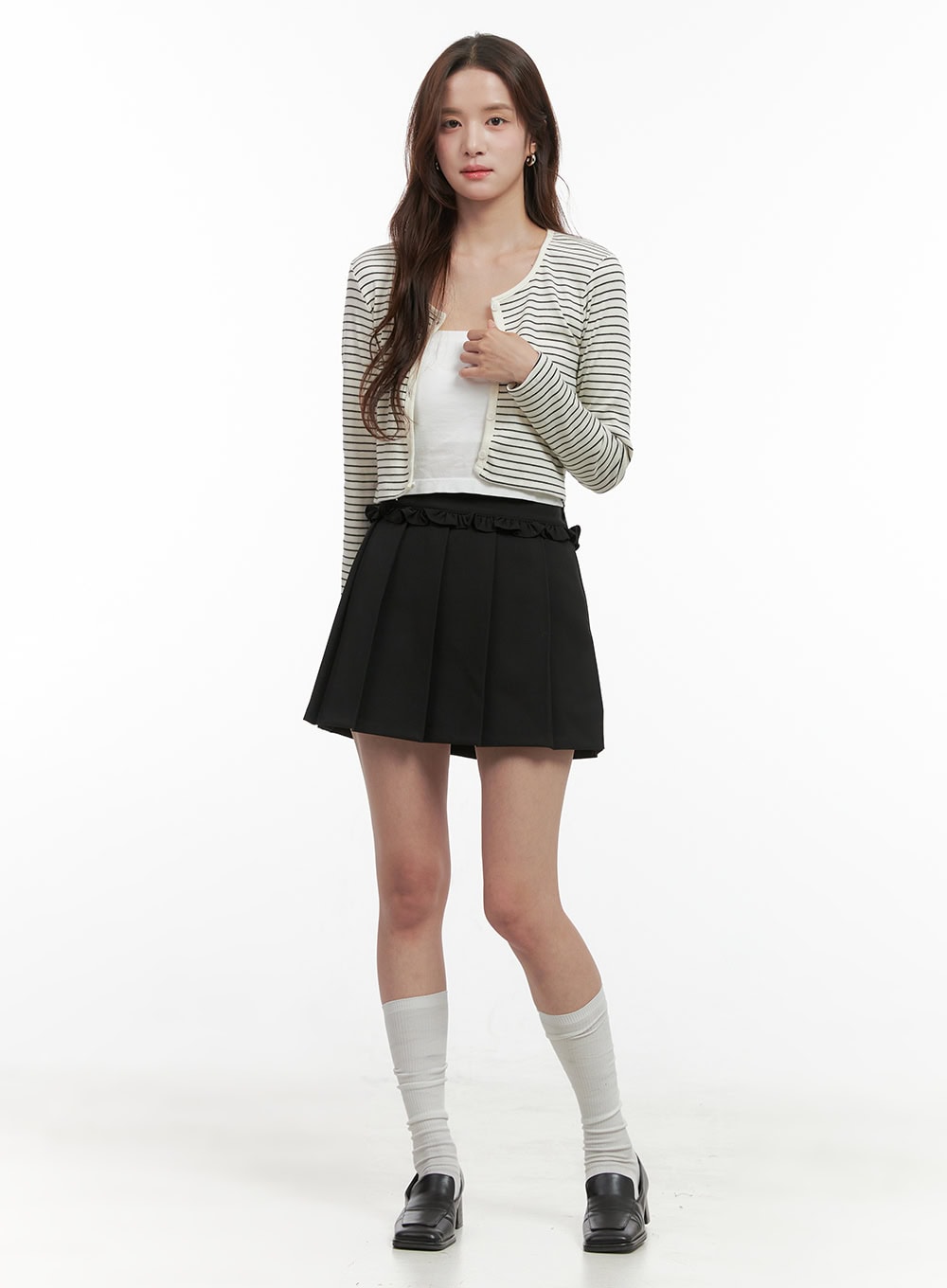 Frill Pleated Mini Skirt OO421
