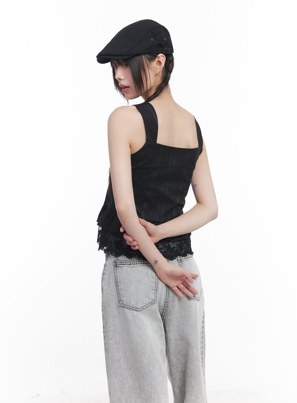 Sleeveless Lace Cropped Blouse CU506