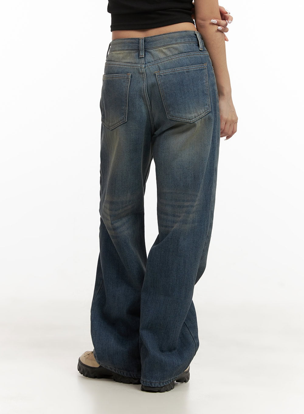 Michelle Washed Wide-Leg Jeans CJ508