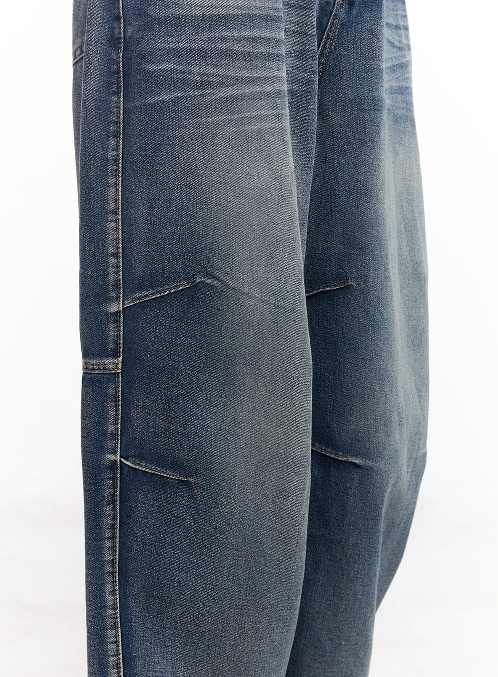 Men's Pintuck Wrinkle Wide-Leg Jeans IU503