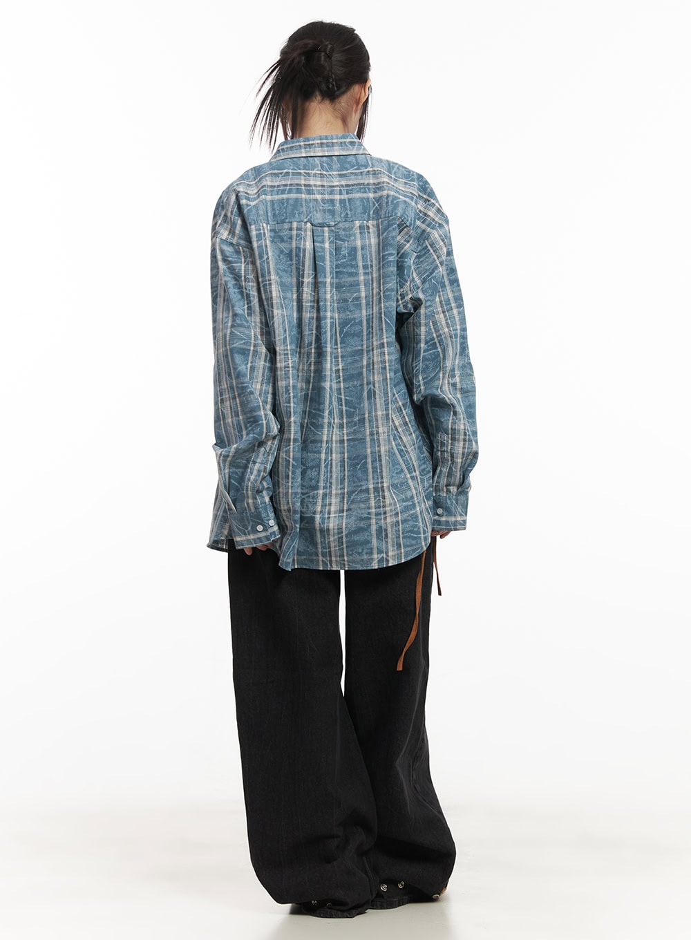 Damaged-Effect Oversized Flannel CF518