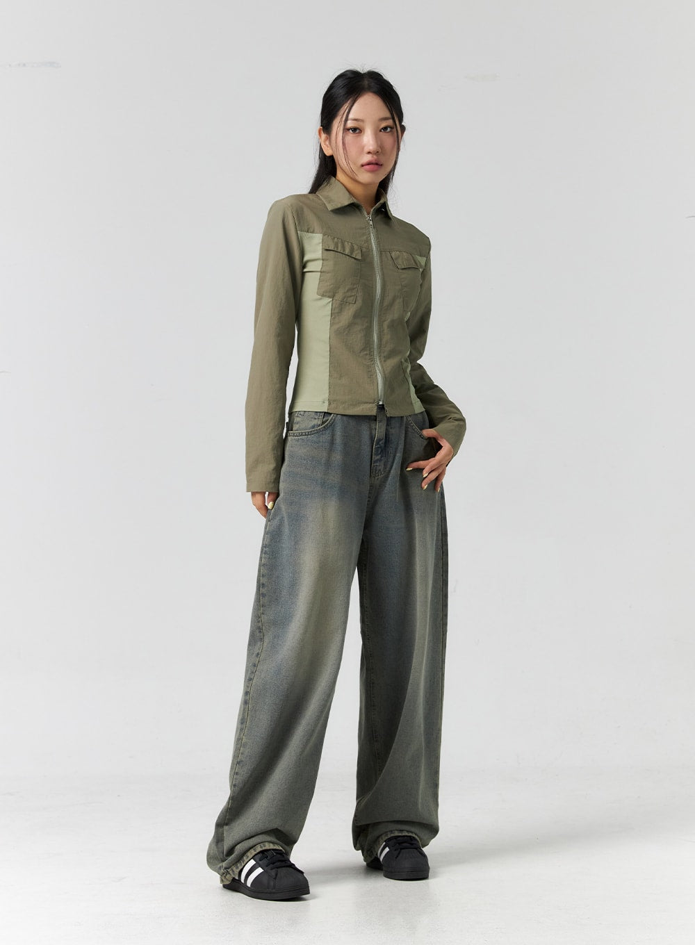 Light Wash Wide Leg Jeans CS303