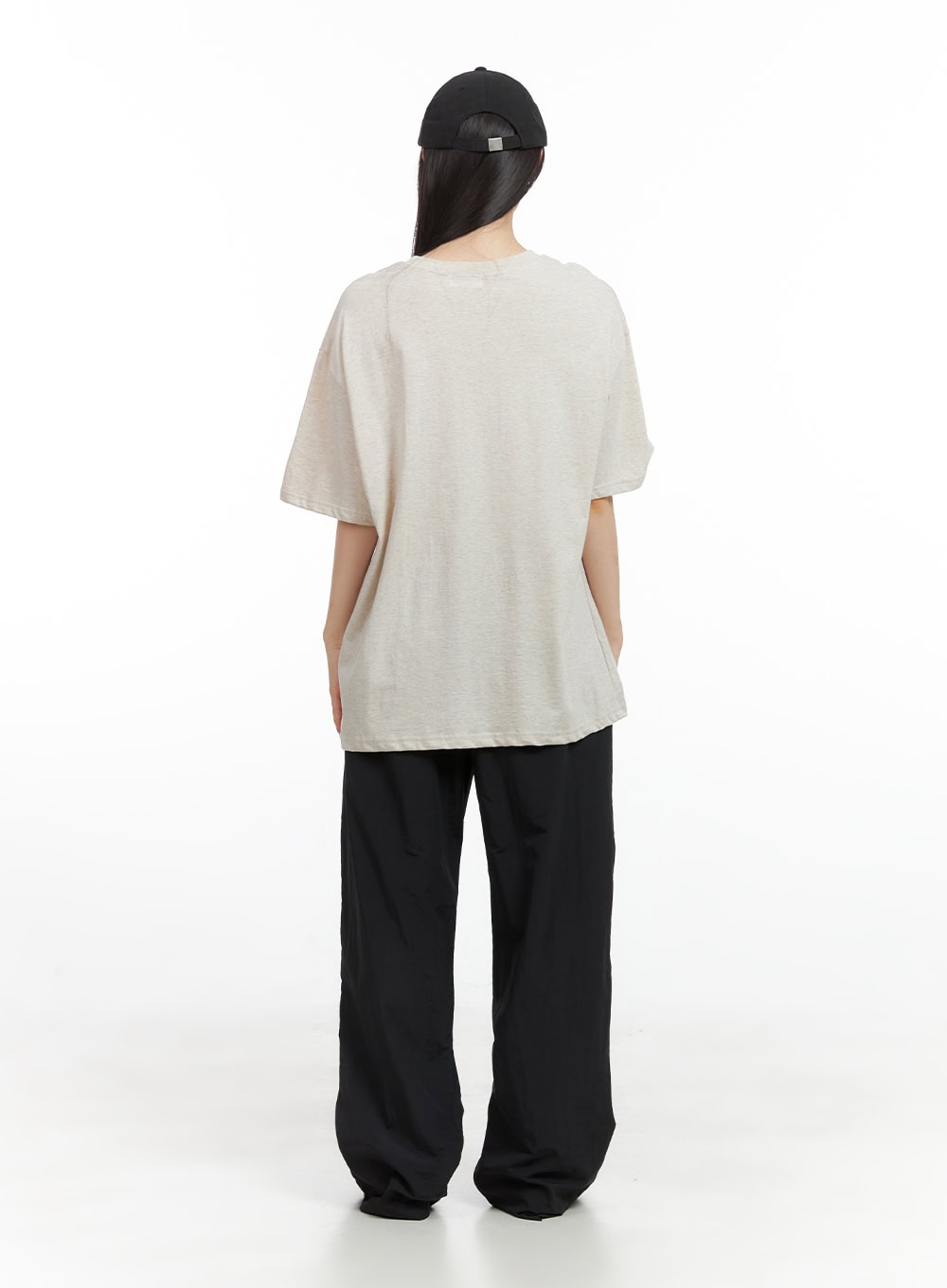 Stud Banded Nylon Wide Leg Pants CG409