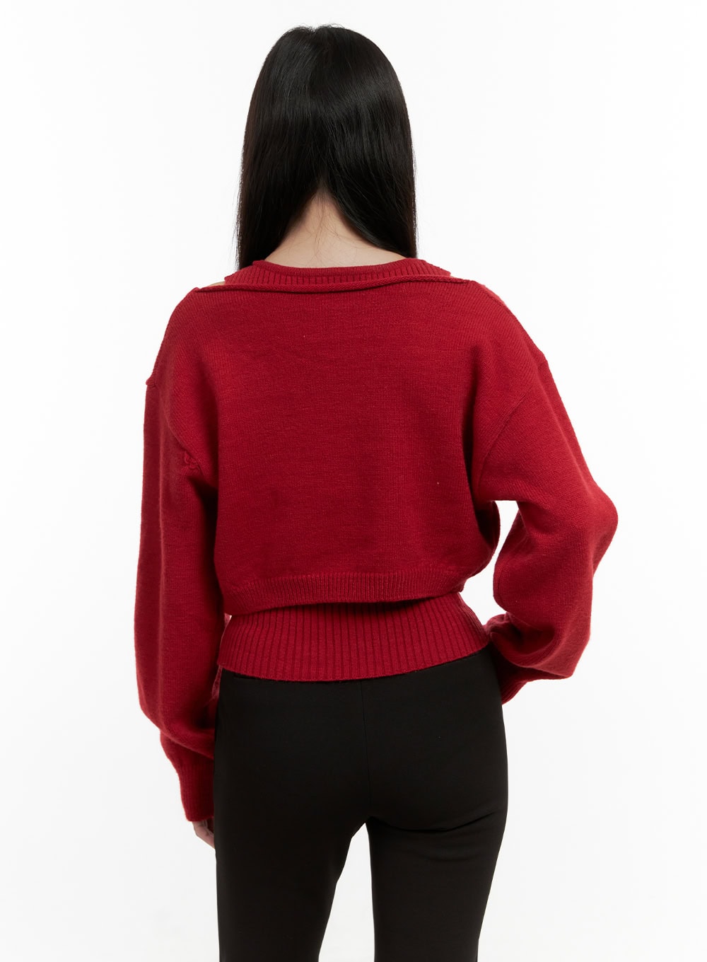 V-Neck Cropped Sweater ON408