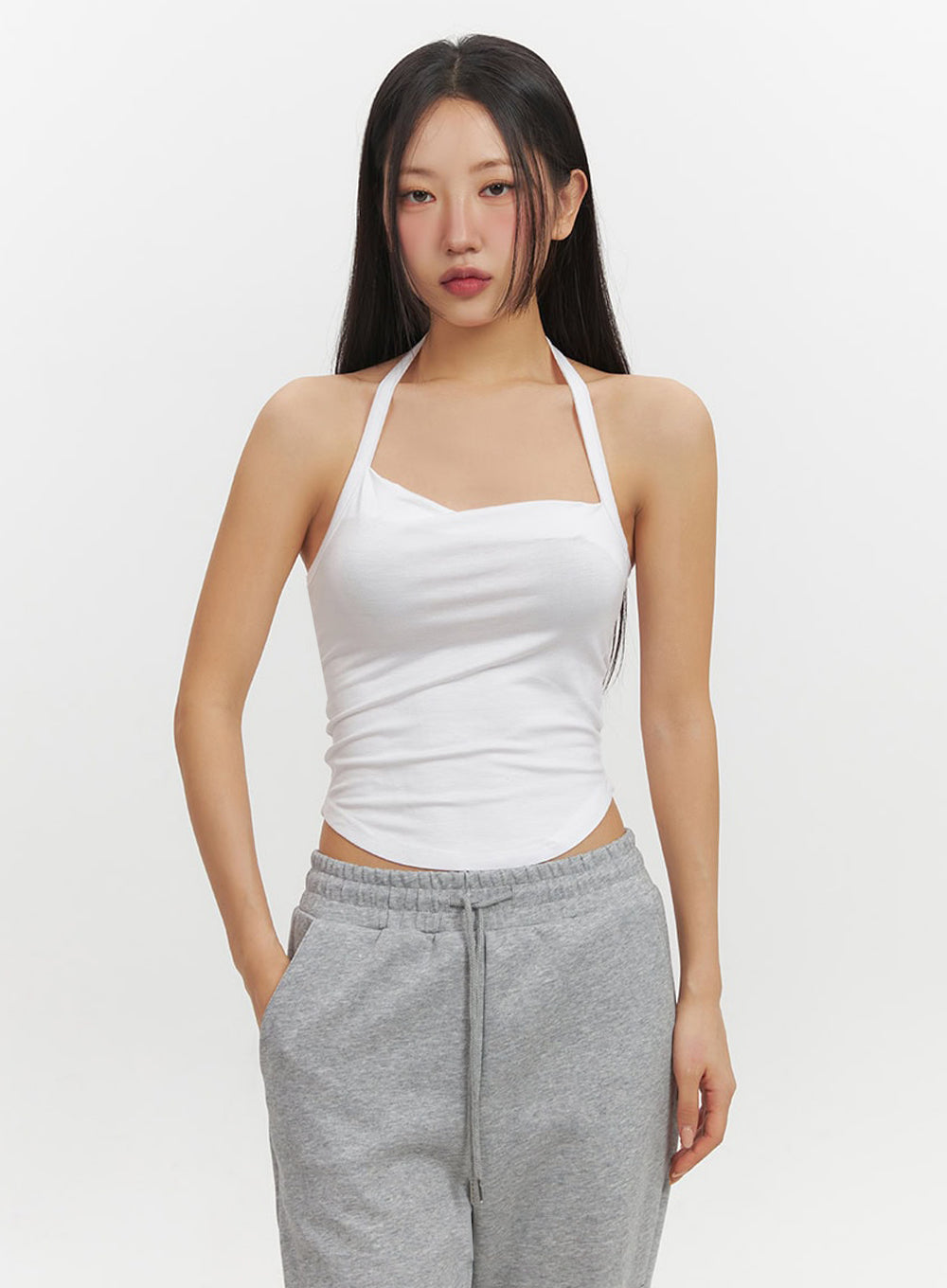 Essential Halter-Neck Crop Cami Top IF510