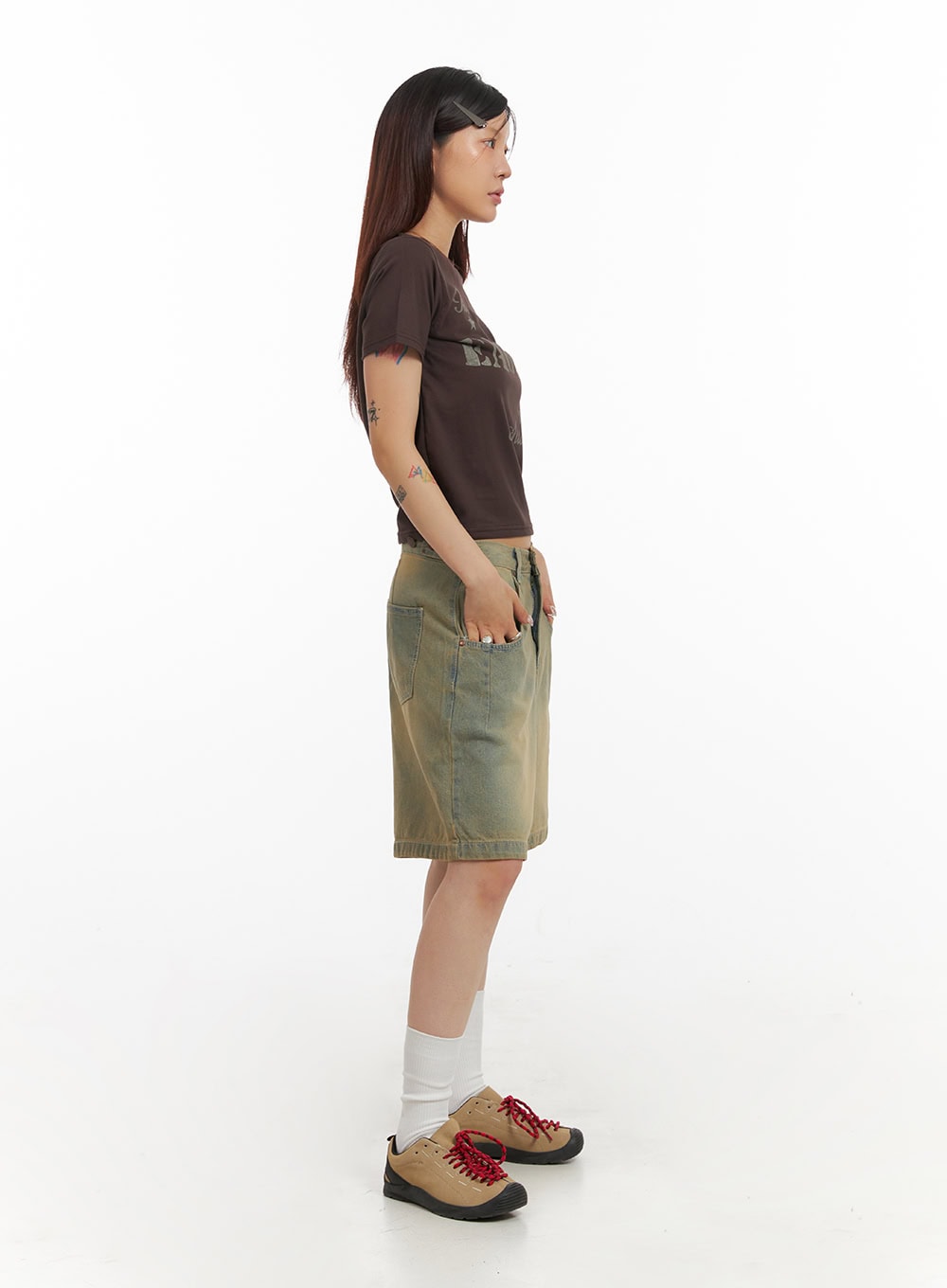 Vintage Washed Baggy Jorts IY410