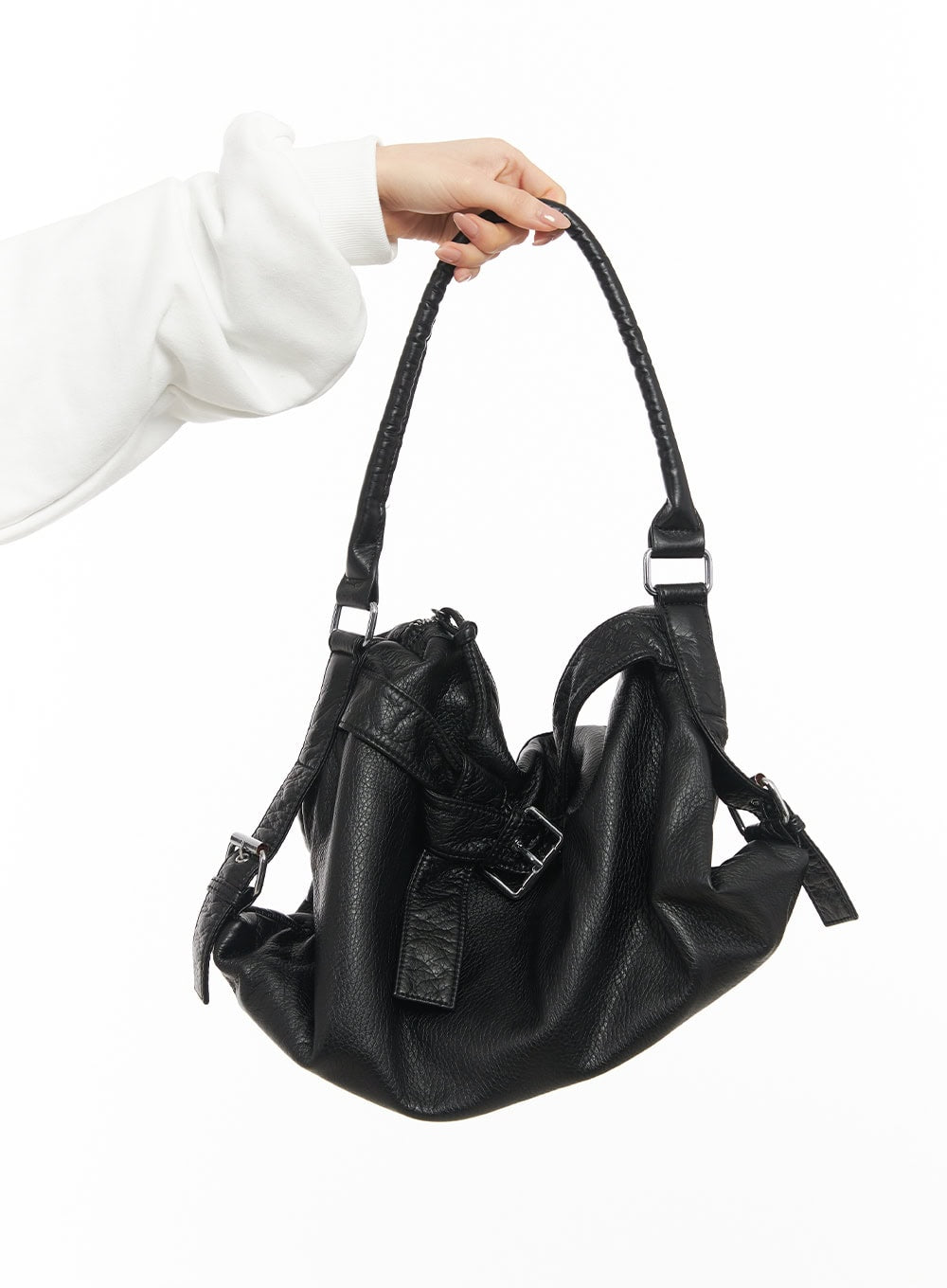 Buckle Faux-Leather Shoulder Bag CM503