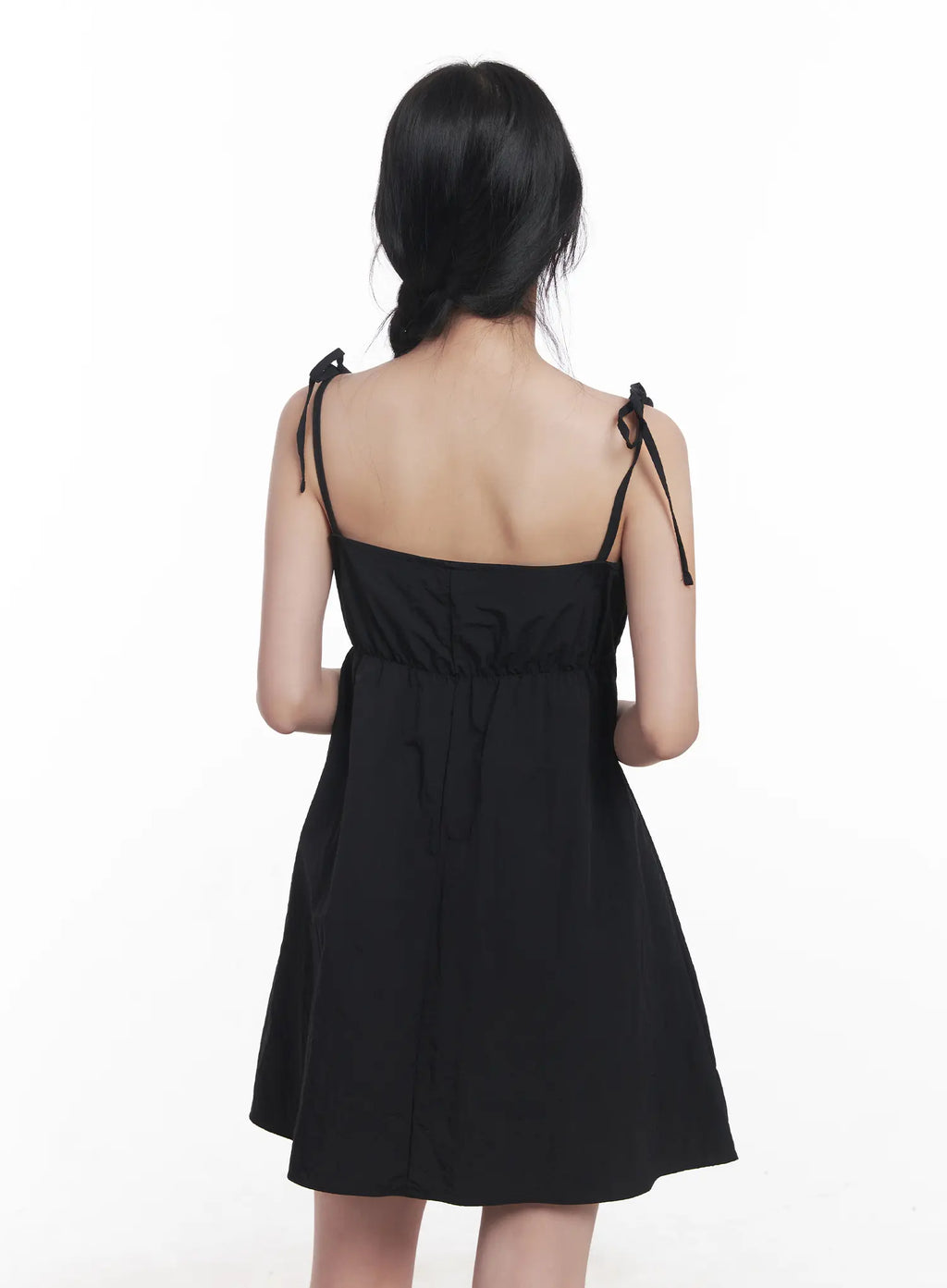 Flared Ribbon-Tie Mini Dress CU525