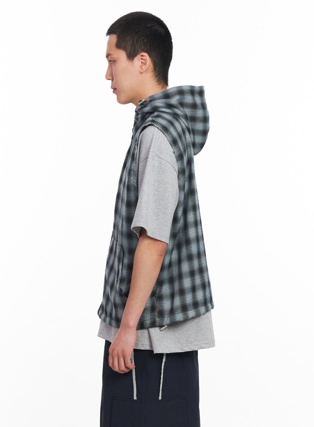 Men's Sleeveless Plaid Vest IU512
