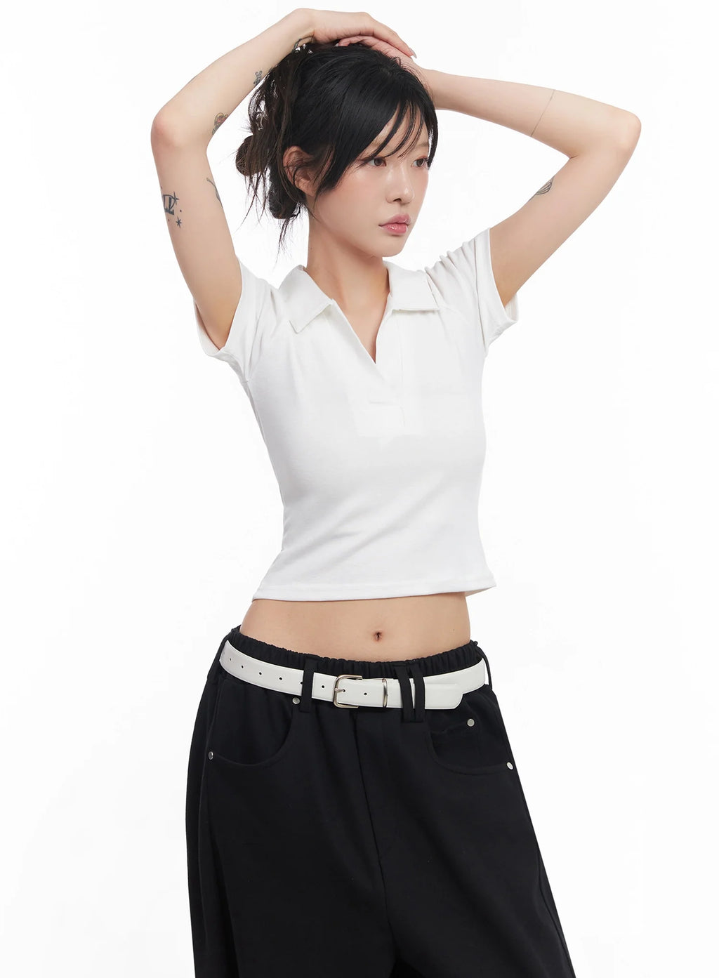 Cropped Collared Tee IC503