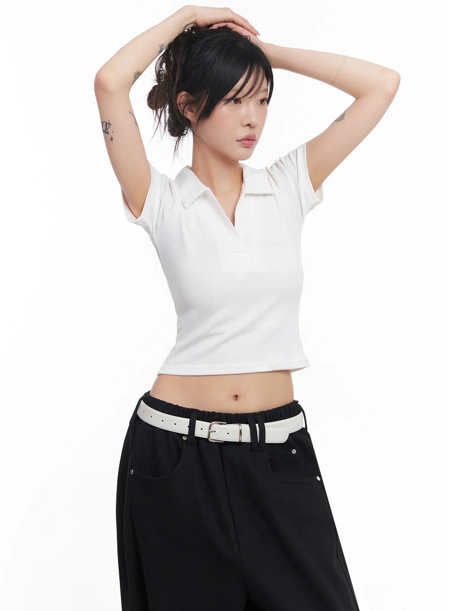 Cropped Collared Tee IC503