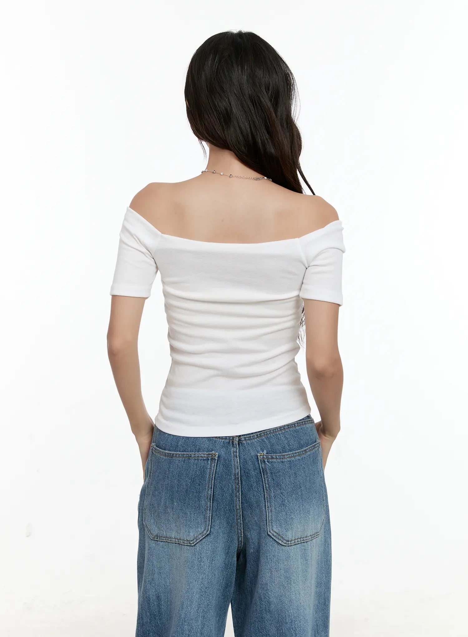 Basic Off-Shoulder Short-Sleeve Tee CG501