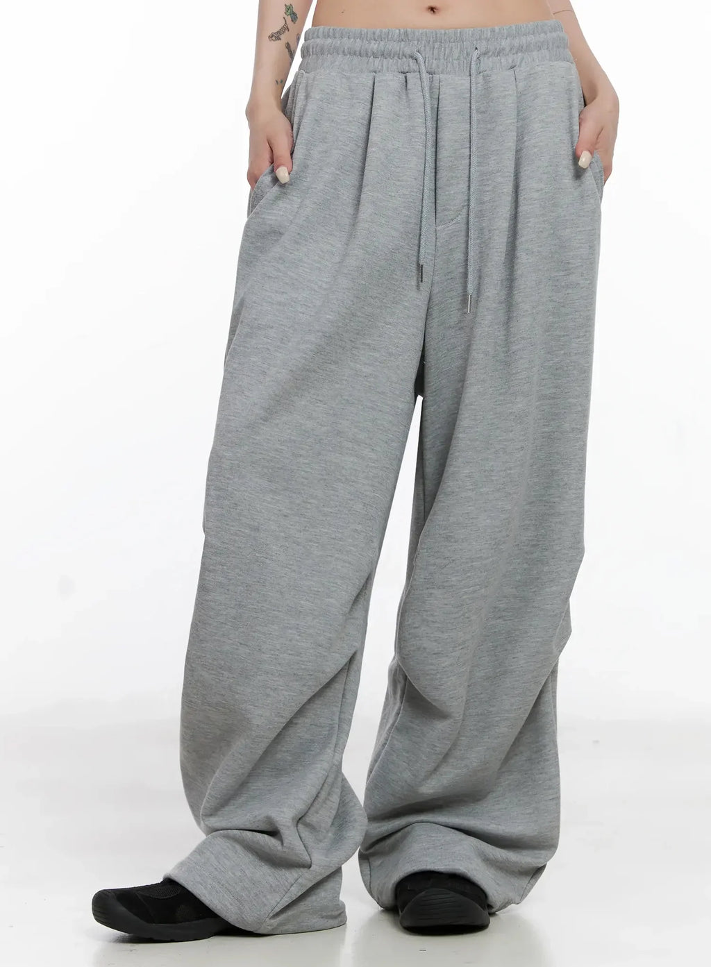Pintuck Wide Leg Sweatpants IS508