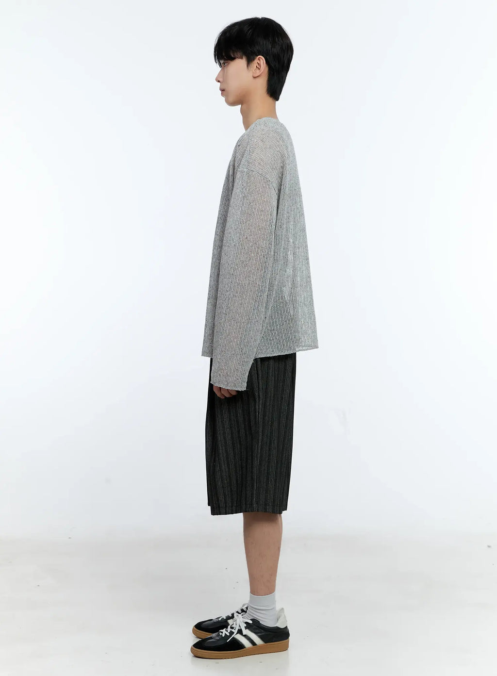 Men's Striped Pintuck Shorts IL529