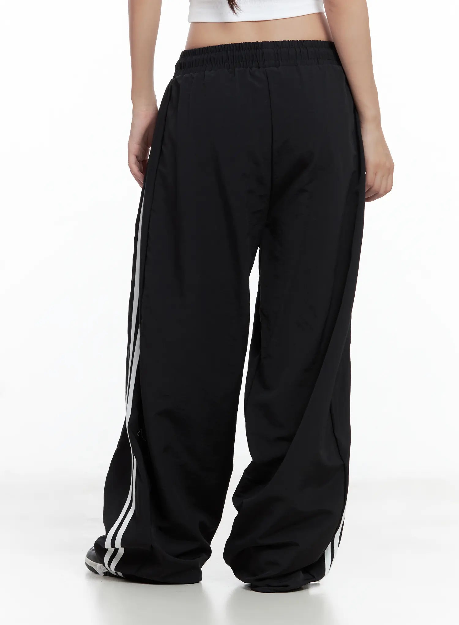 Striped Wide-Leg Nylon Track Pants CL509