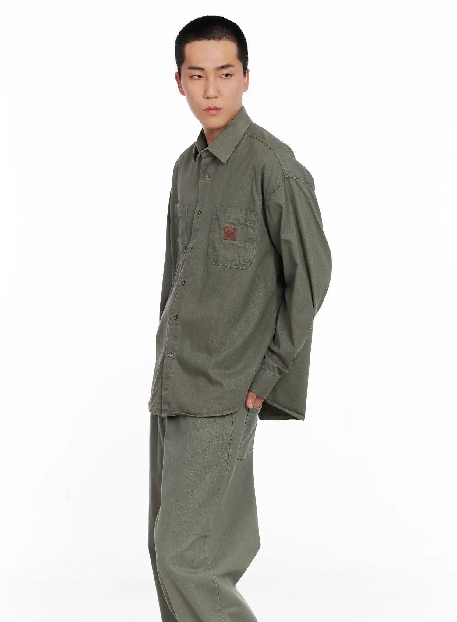 Men's Cozy Cotton Button-Up Shirt IG529