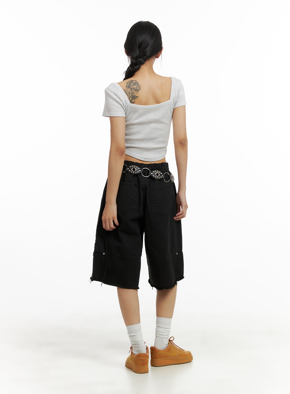 Buckle Square Neck Crop Top CA423