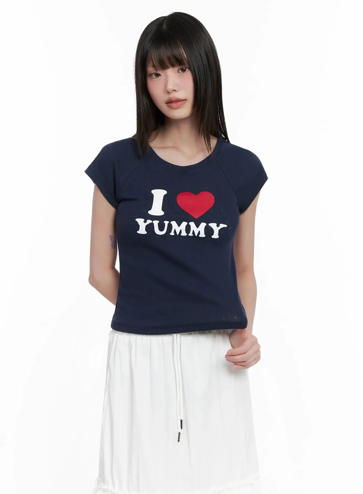 I Love Yummy Cropped Graphic Tee IL528