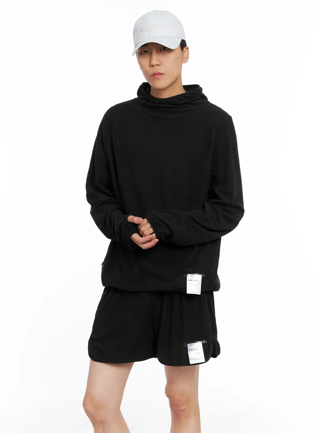 Men's Logo Detail Long Sleeve Hoodie IS502