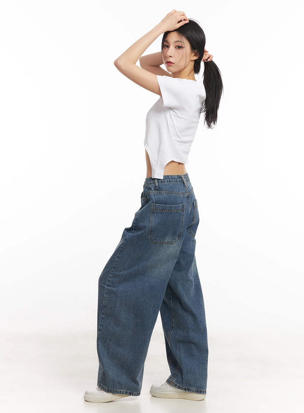 Helley Stitched Baggy Jeans CA503