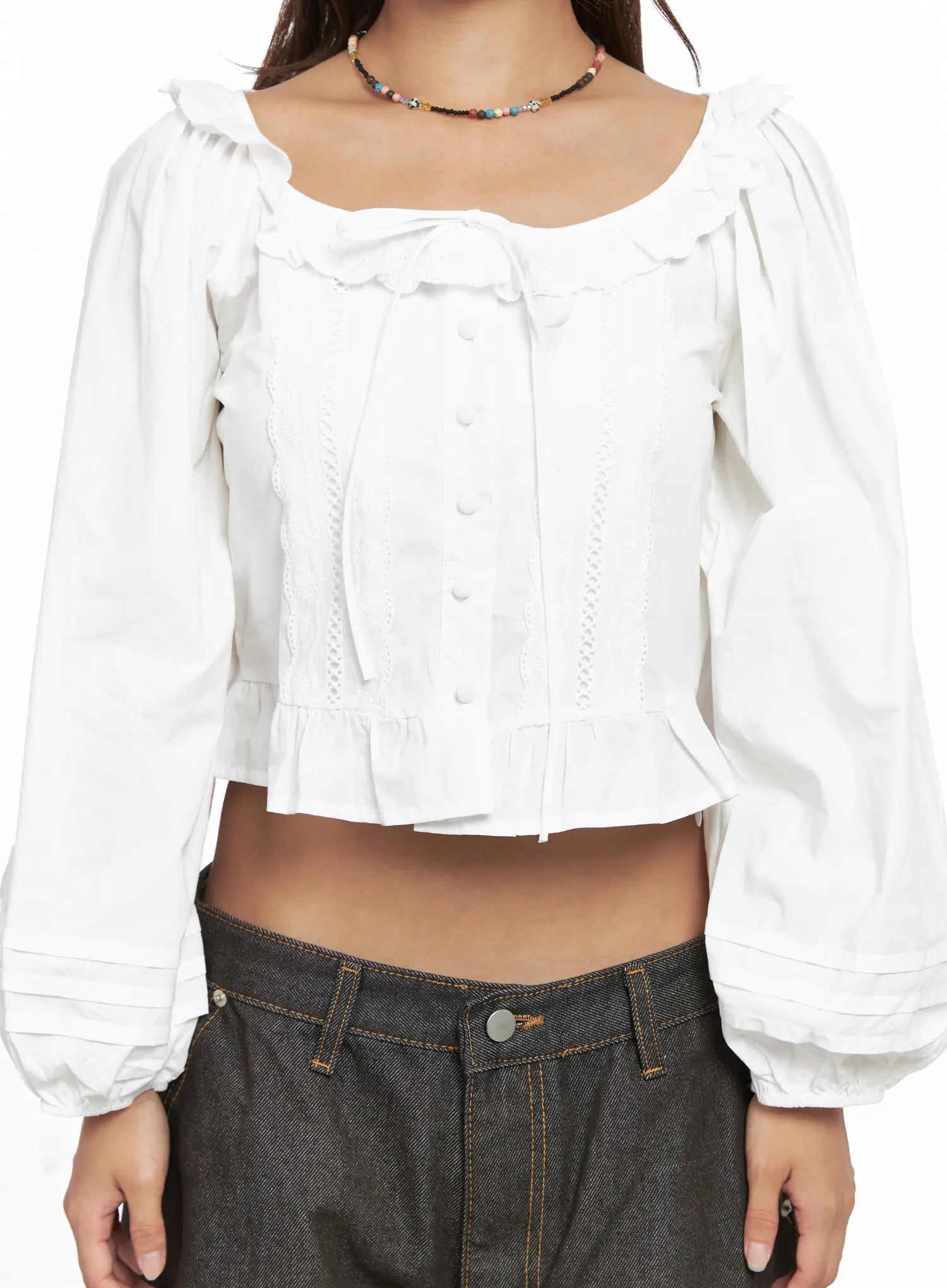 Ruffled Long Sleeve Blouse CO513