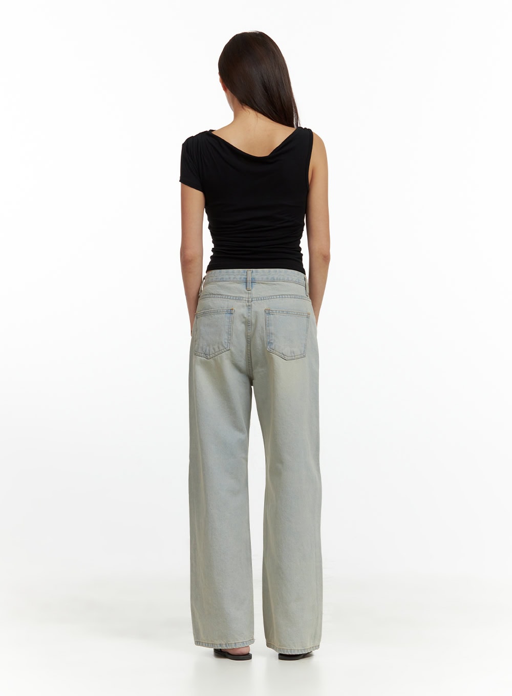 Unbalanced Ribbon Twist Crop Top CU417