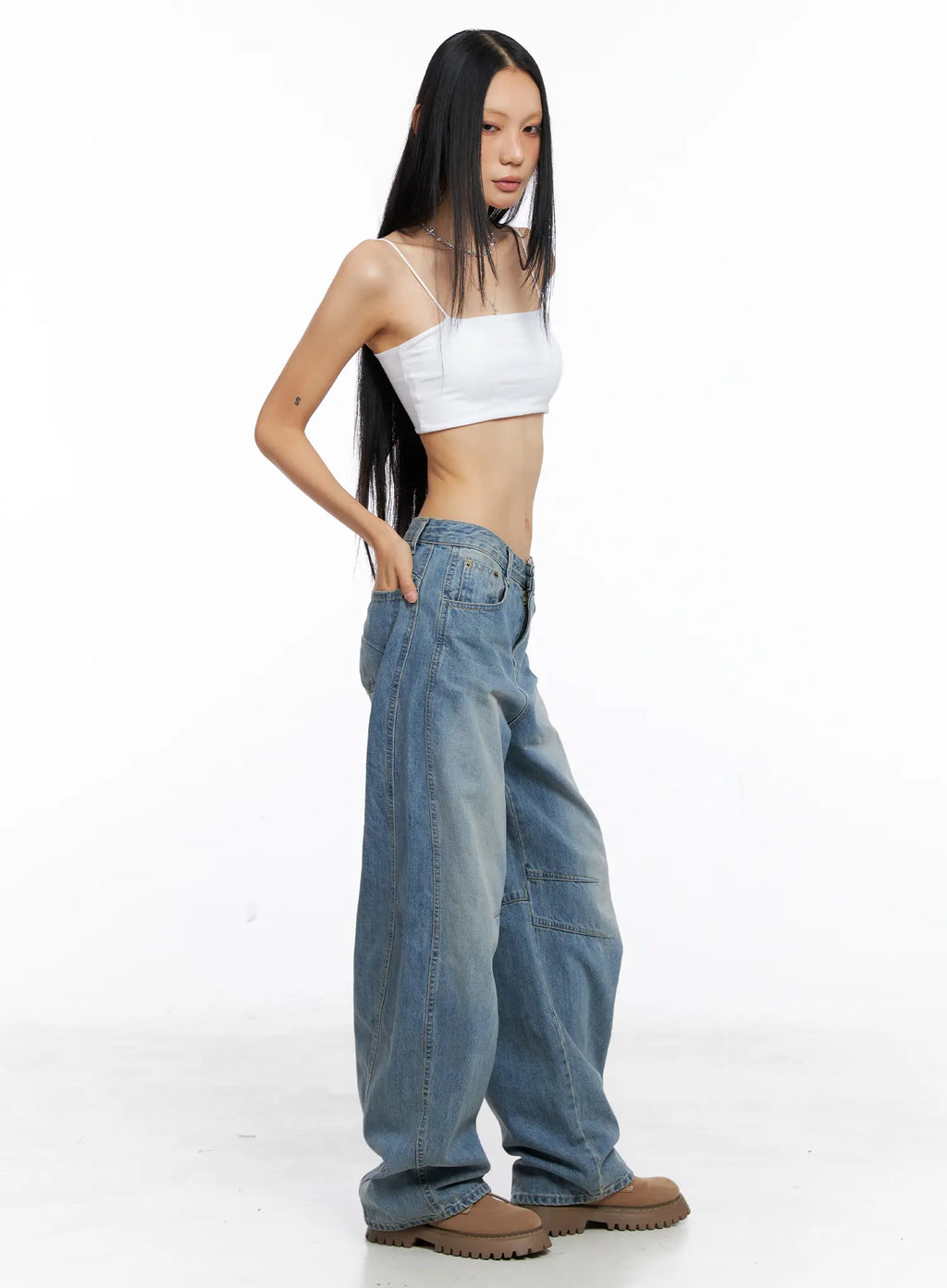 Essential Spaghetti Strap Crop Top CS511