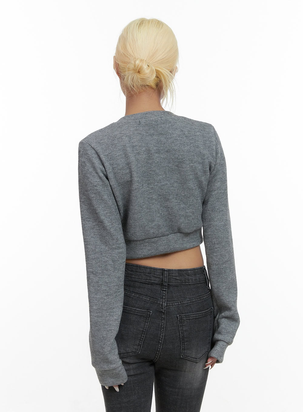 Classic Fit Button Pocket Crop Cardigan CS426