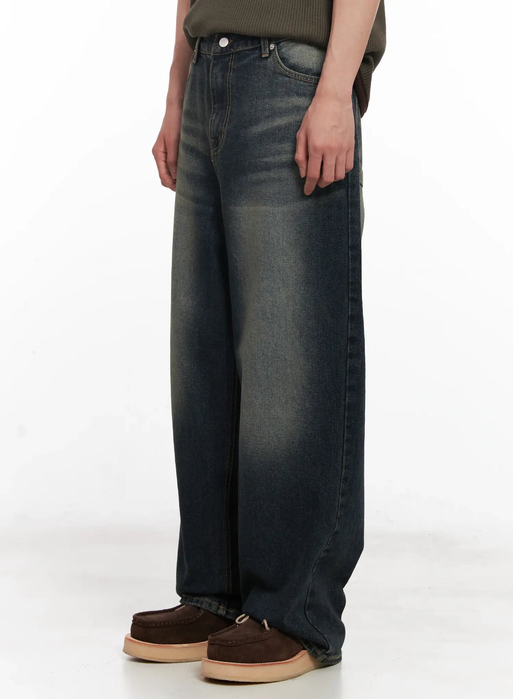 Men's Washed Baggy Jeans IU526