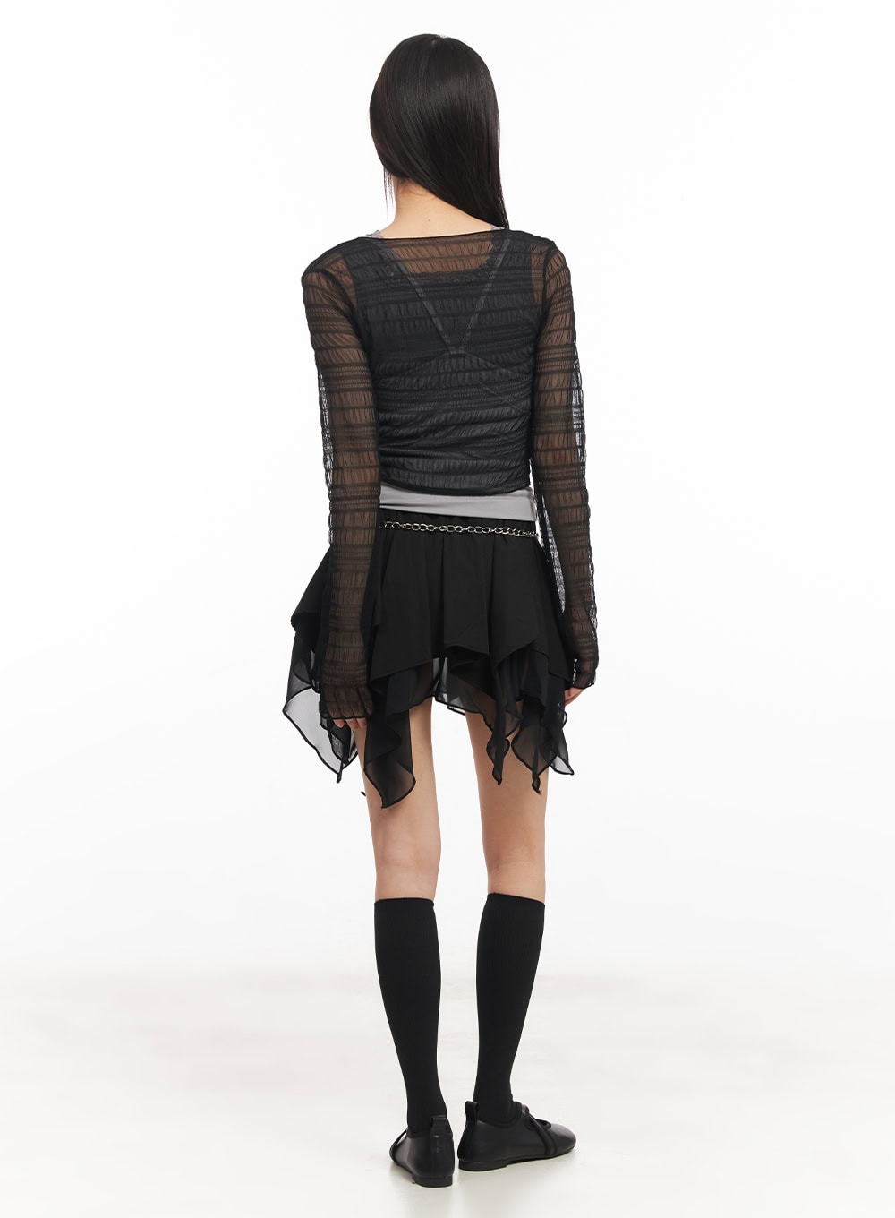 Sheer Chic Buttoned Cardigan CA523