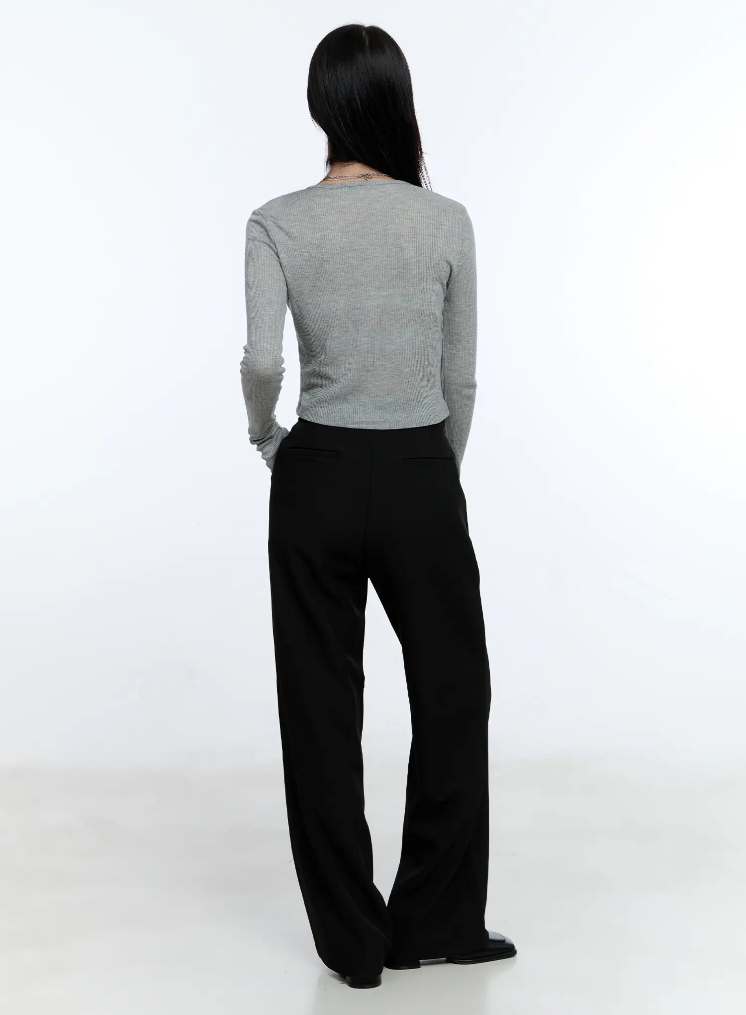Classic Pintuck Wide-Leg Slacks CG514