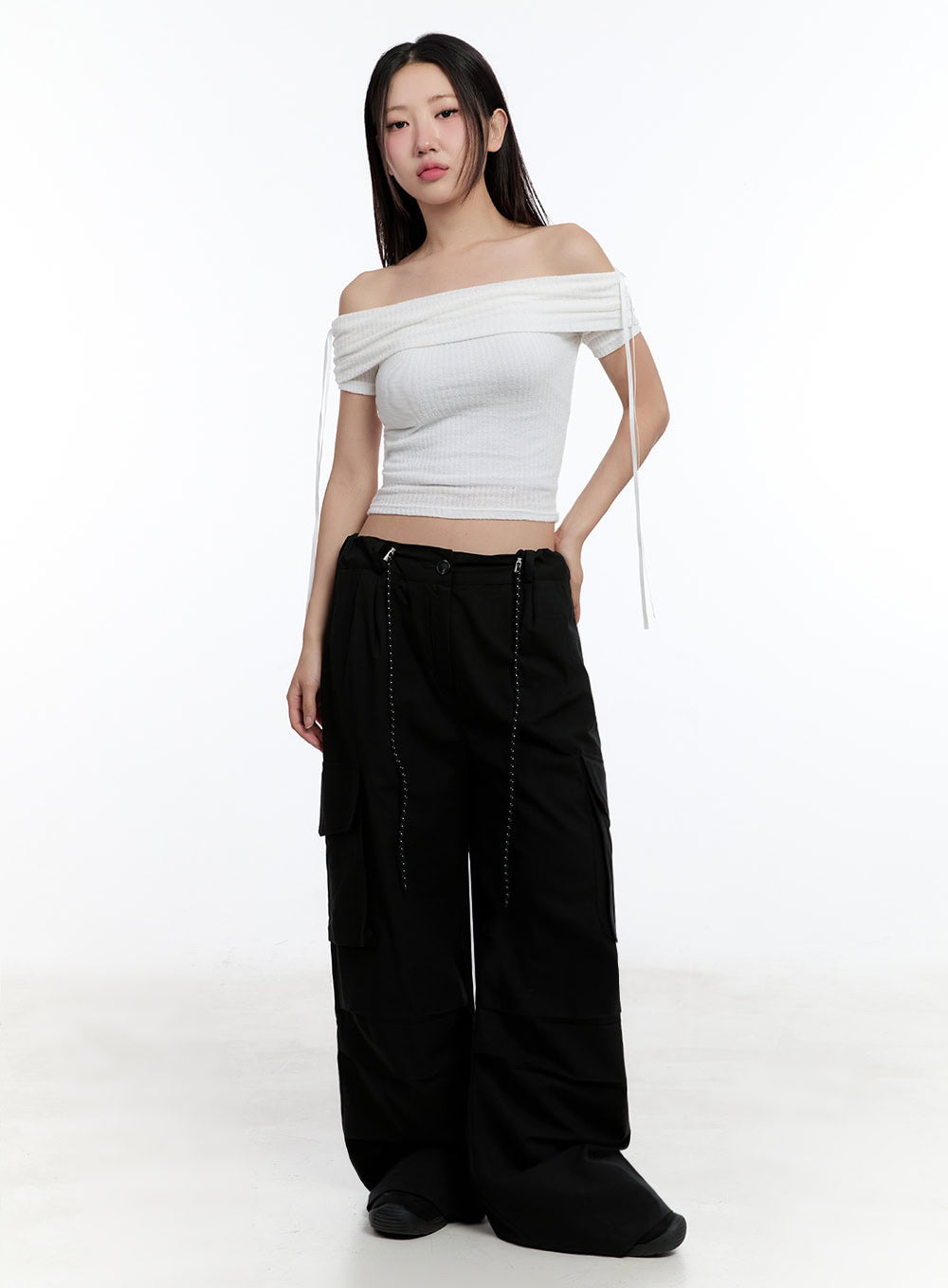 Pintuck Wide-Leg Pants IU509