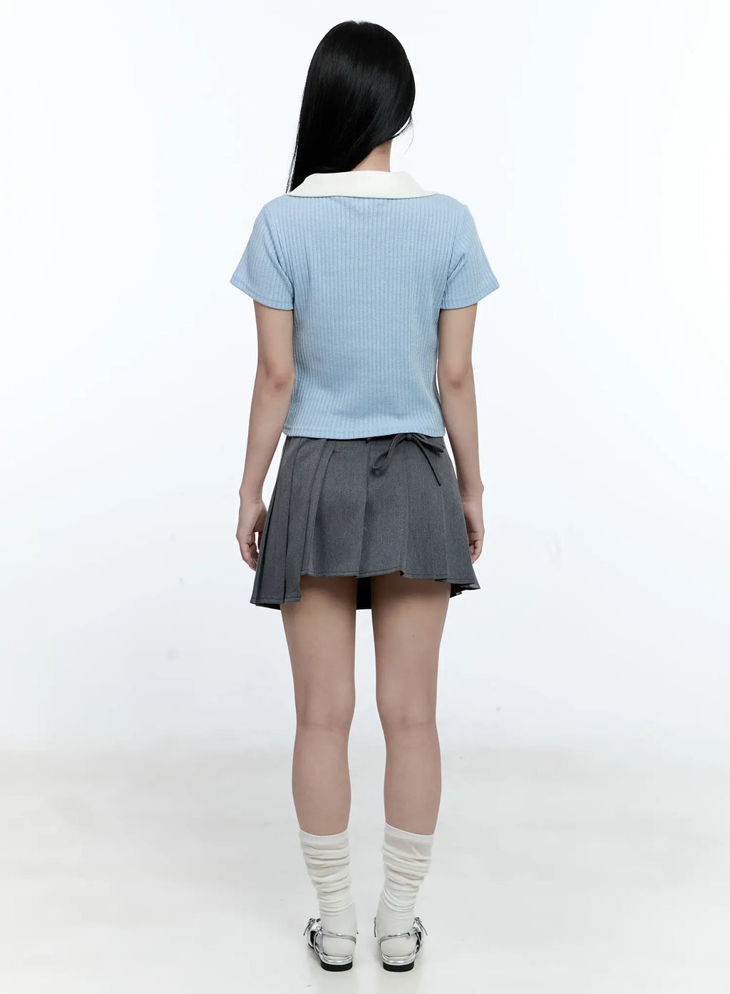 Layered-Collar Cardigan Tee CG511