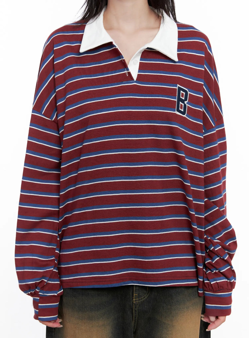 Striped Polo Long Sleeve Shirt CS526