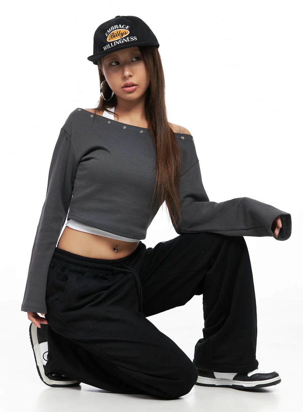 Side Graphic Wide-Leg Sweatpants CO510