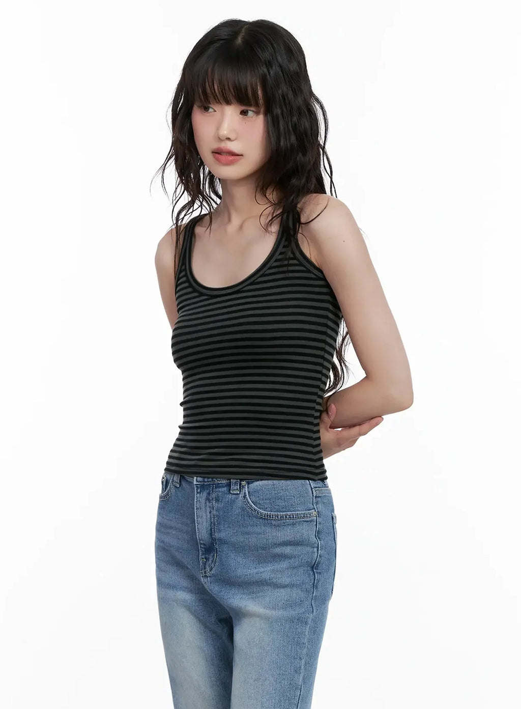 Striped U-Neck Tank Top IL528