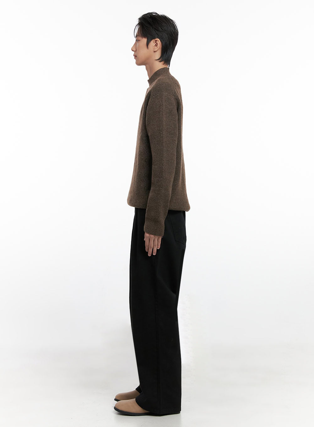 Men's Cotton Pintuck Wide-Fit Pants ID406