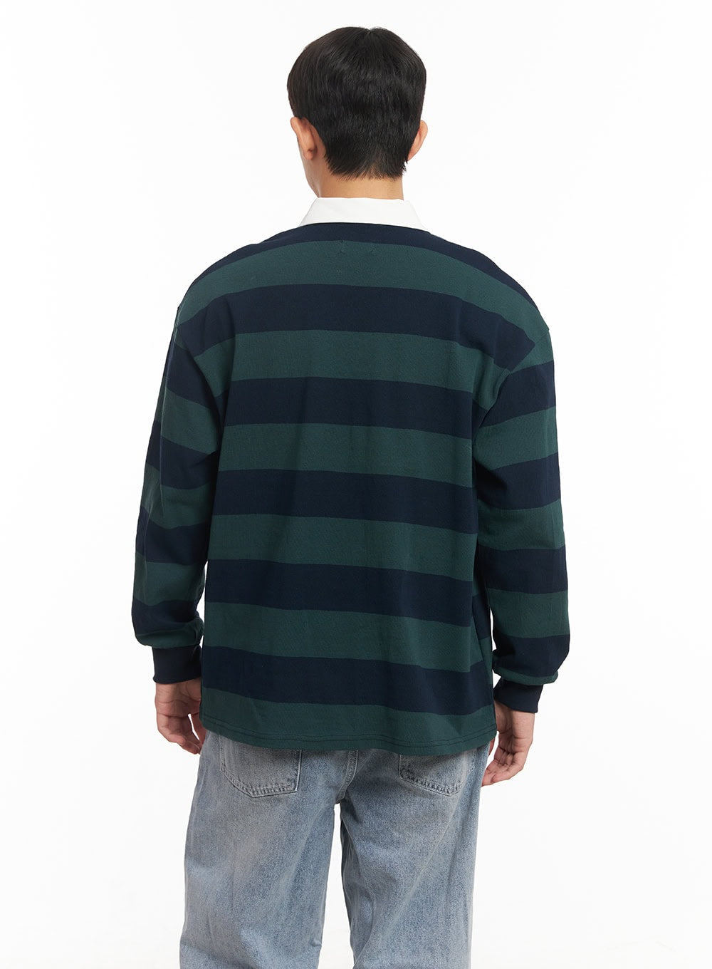 Men's Striped Long-Sleeve Collared Shirt IM514