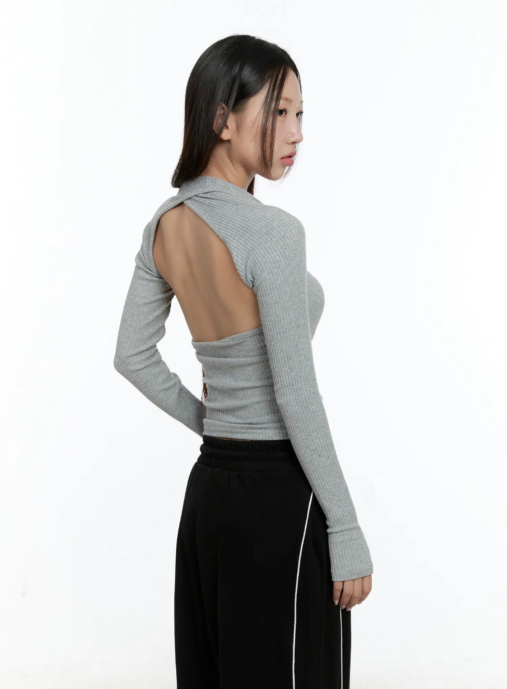 Ribbed Halter Top Bolero Set CS517