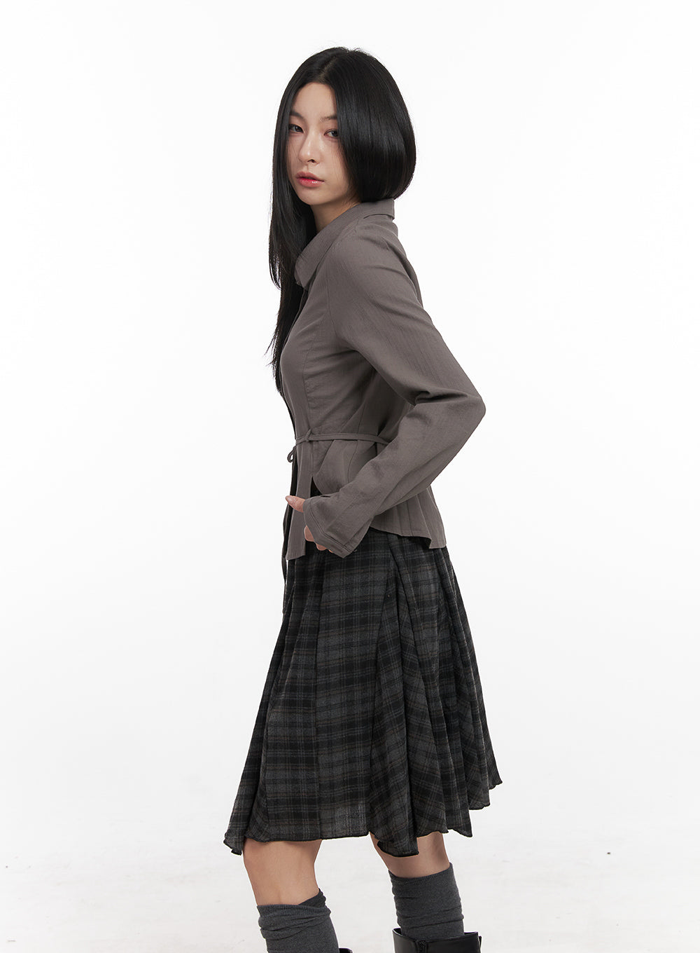 Cotton Strap Collar Shirt CN426