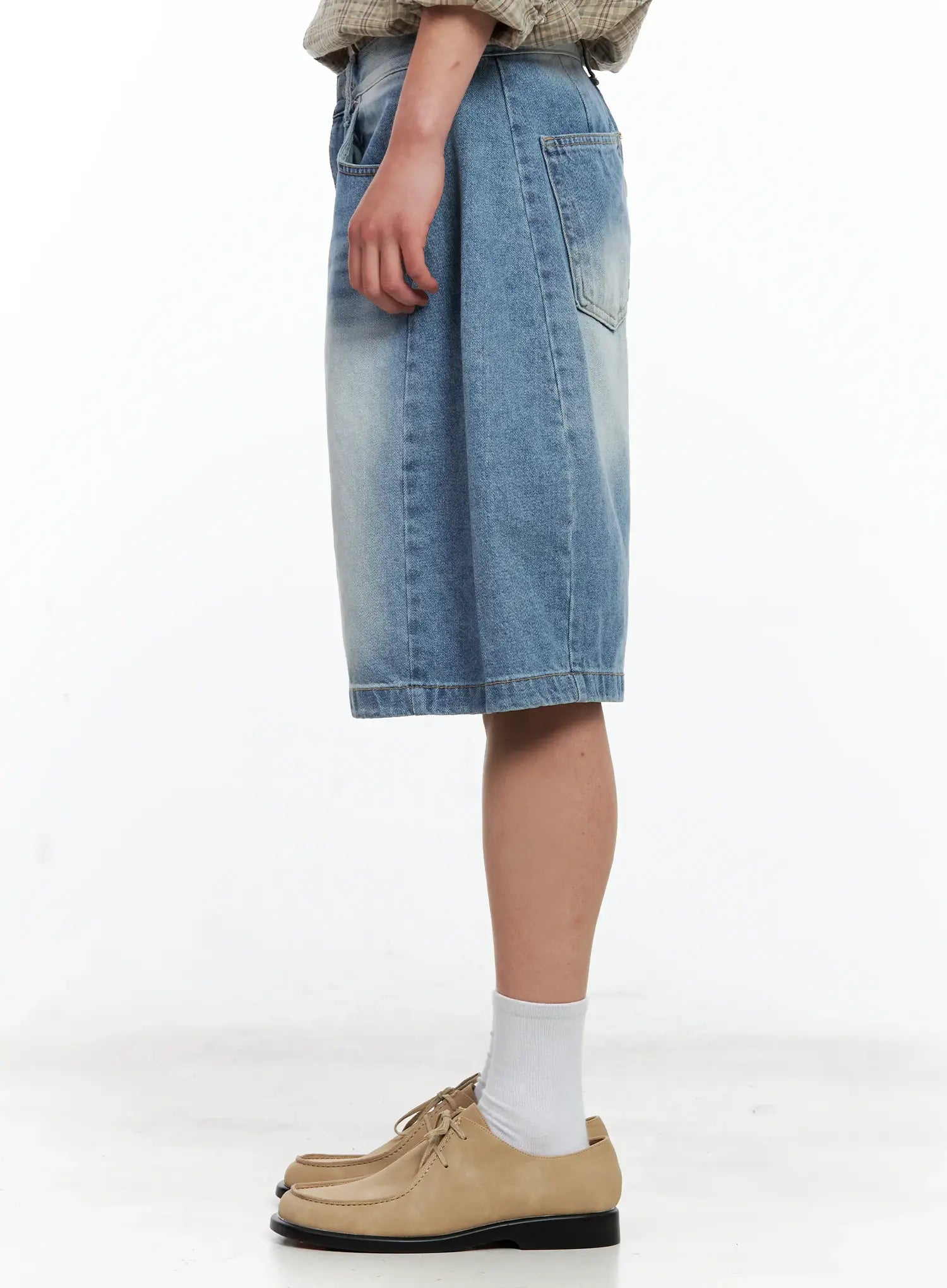 Men's Side-Drape Denim Jorts IL514