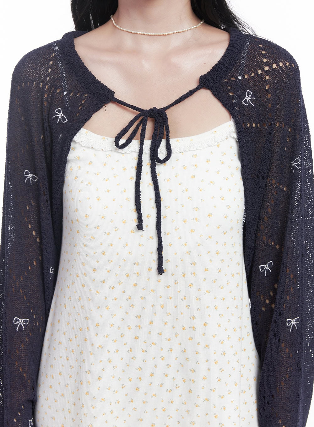 Ribbon Knit Bolero Cardigan CY523