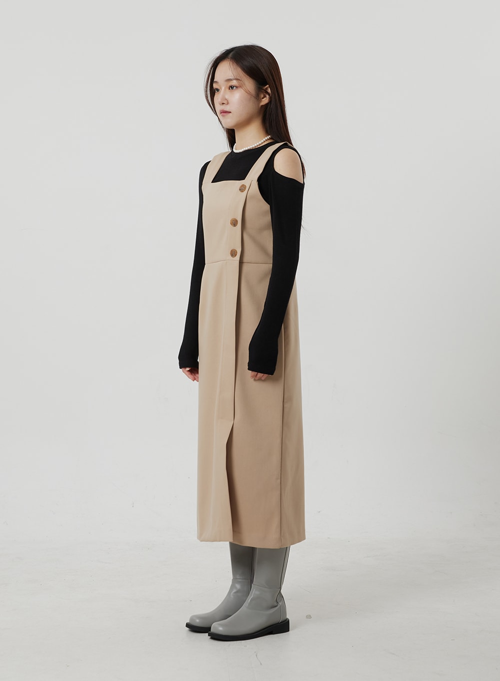 Wrapped Button Maxi Dress OF307