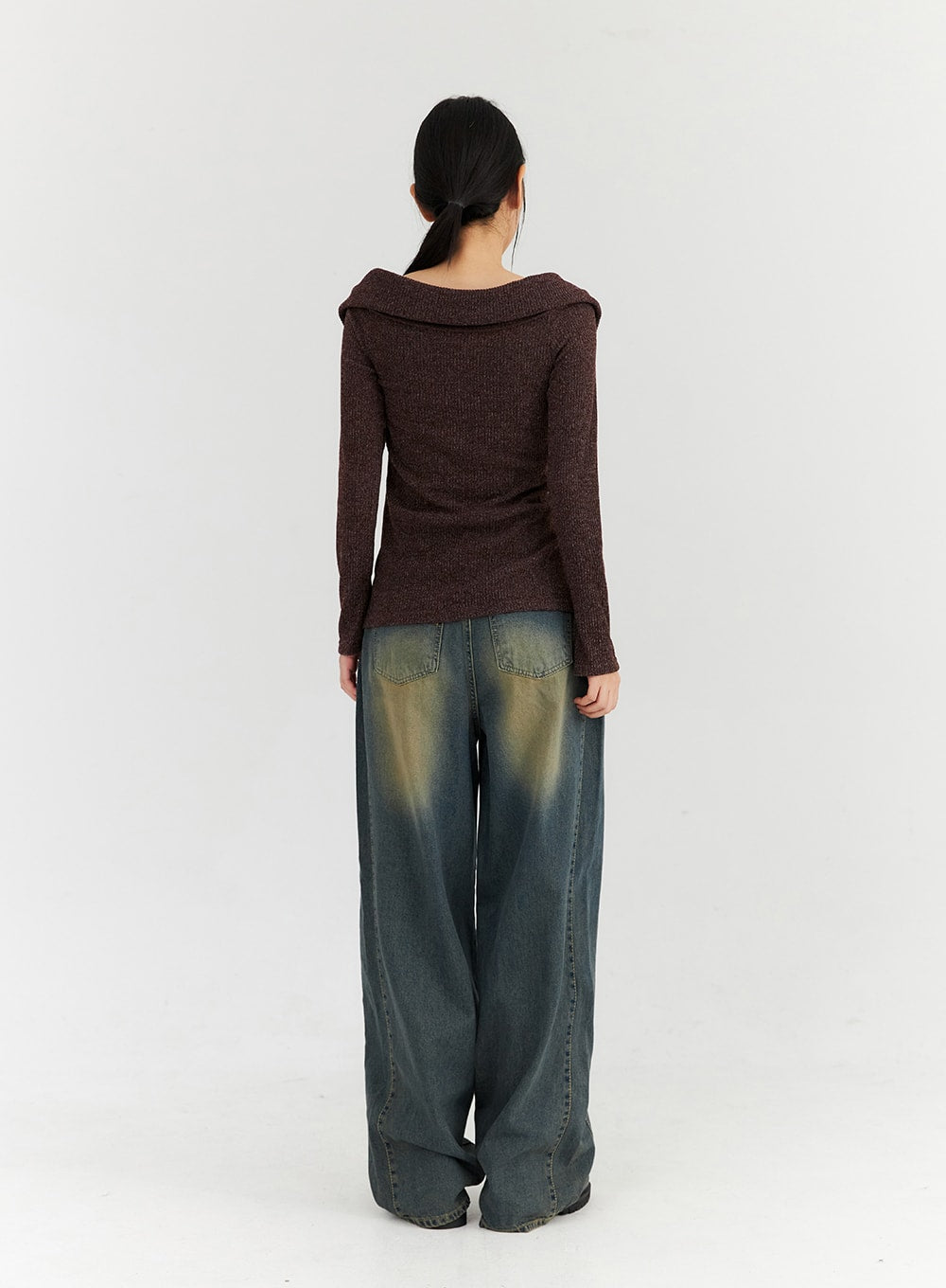 Washed Wide Leg Jeans CN315