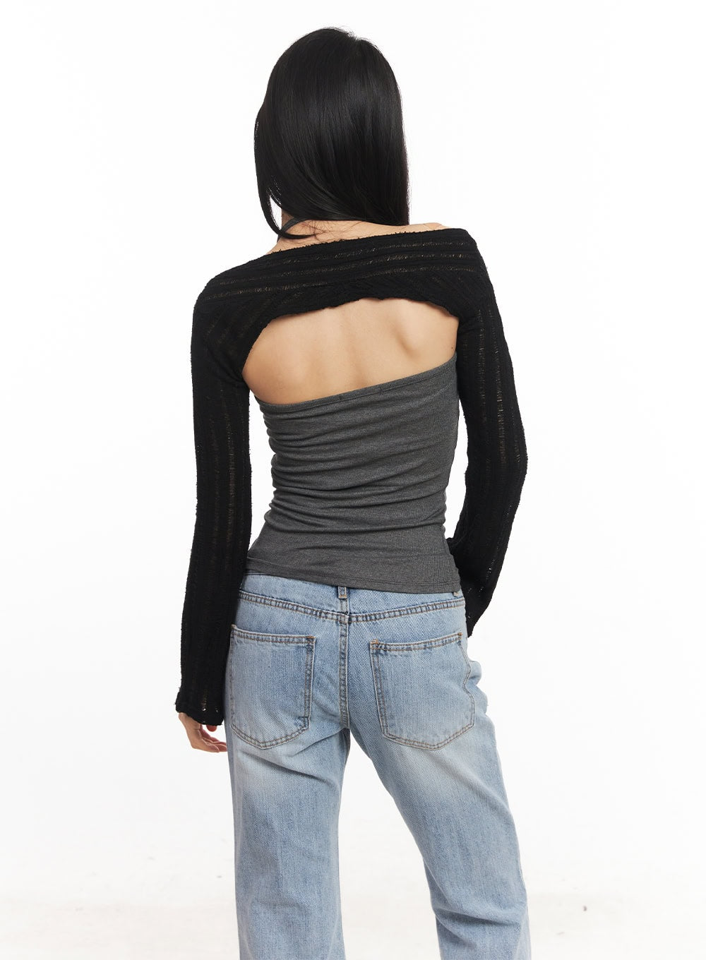 Knit Strap Bolero Cardigan CA516