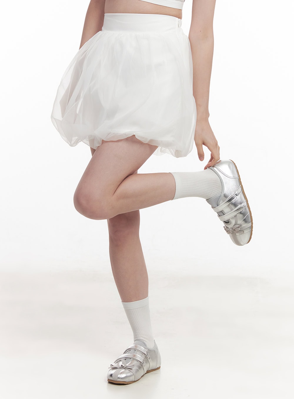 Sheer Cloud Bubble Mini Skirt IY513