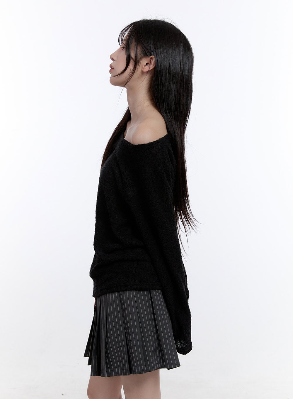 Fuzy Soft Off Shoulder Long Sleeve Top CO418